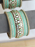Ketki Bangle Set / Stack-Mint Green