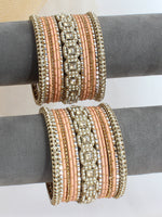 Devanshi Bangle Set / Stack-Peach