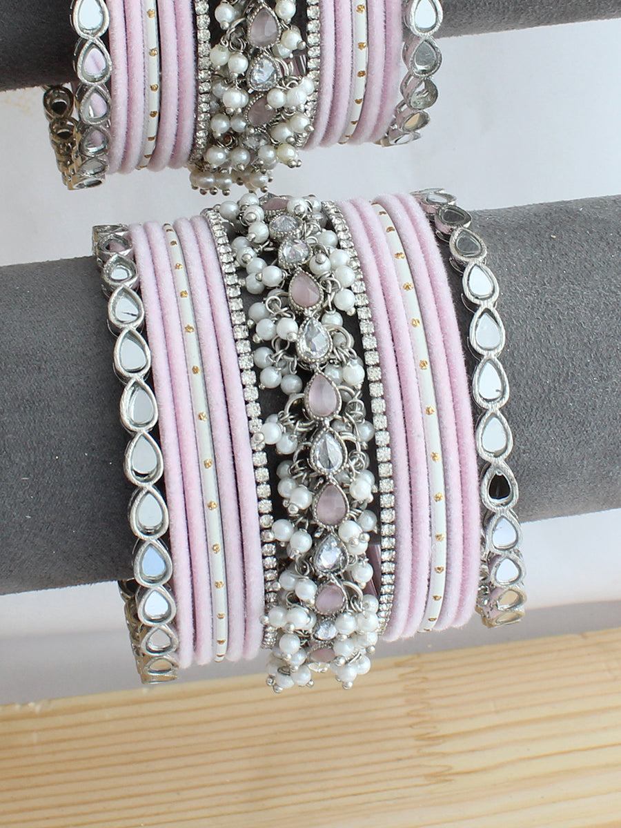 Aruni Bnagle Set  / Stack - Pastel Pink