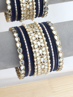Meesha Bangle Set / Stack -navy blue
