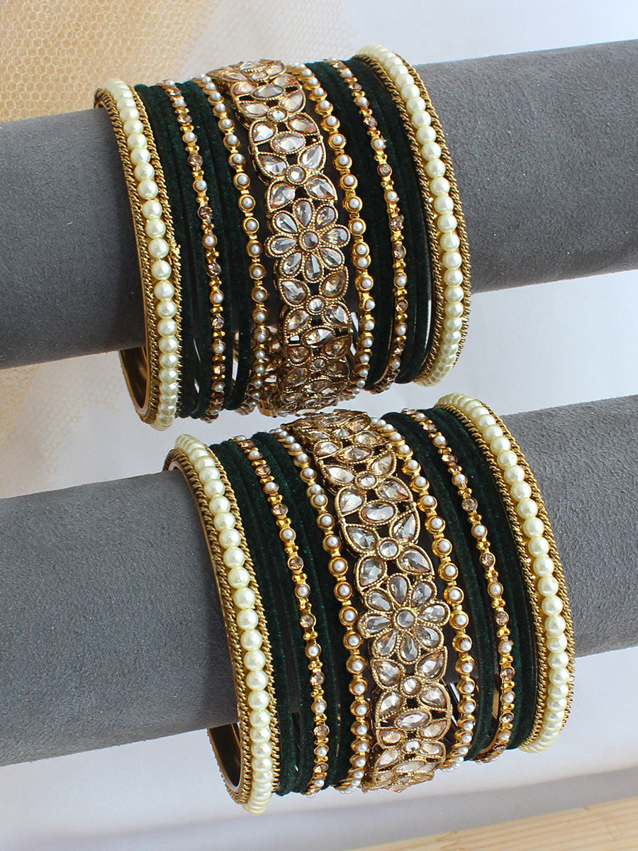 Ruchi Bnagle Set / Stack - Green 
