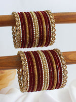 Gauri Bangle Set / Stack -Maroon