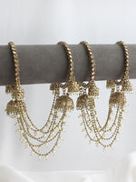 Shriva Jhumki Bangle Set-Antique Gold