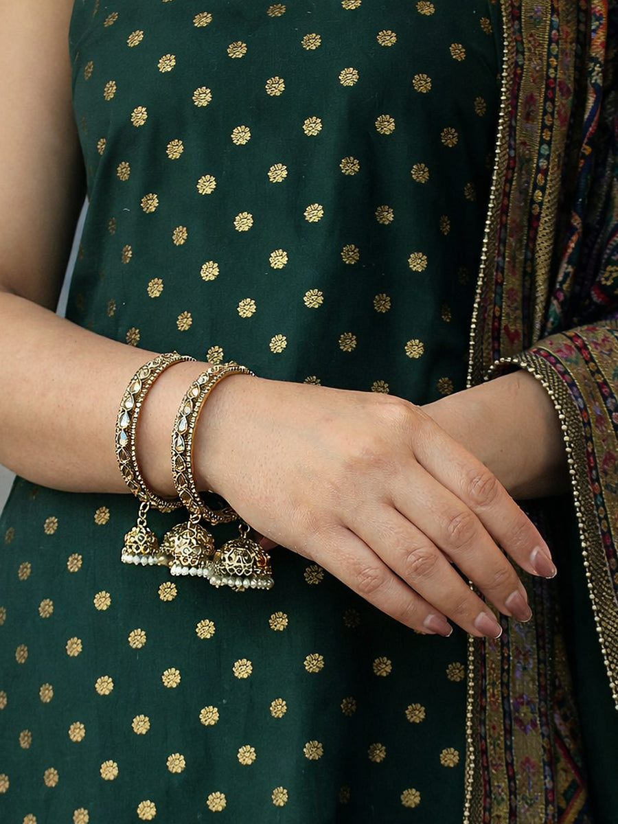 Siyara Jhumki Bangle Polki Bangles Set for South Asian Brides