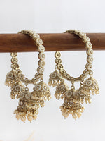 Navdha Jhumki Bangle Set-Gold