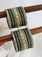 Warda Bangle Set / Stack-Green