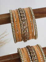 Anhita Bangle Set / Stack-Peach
