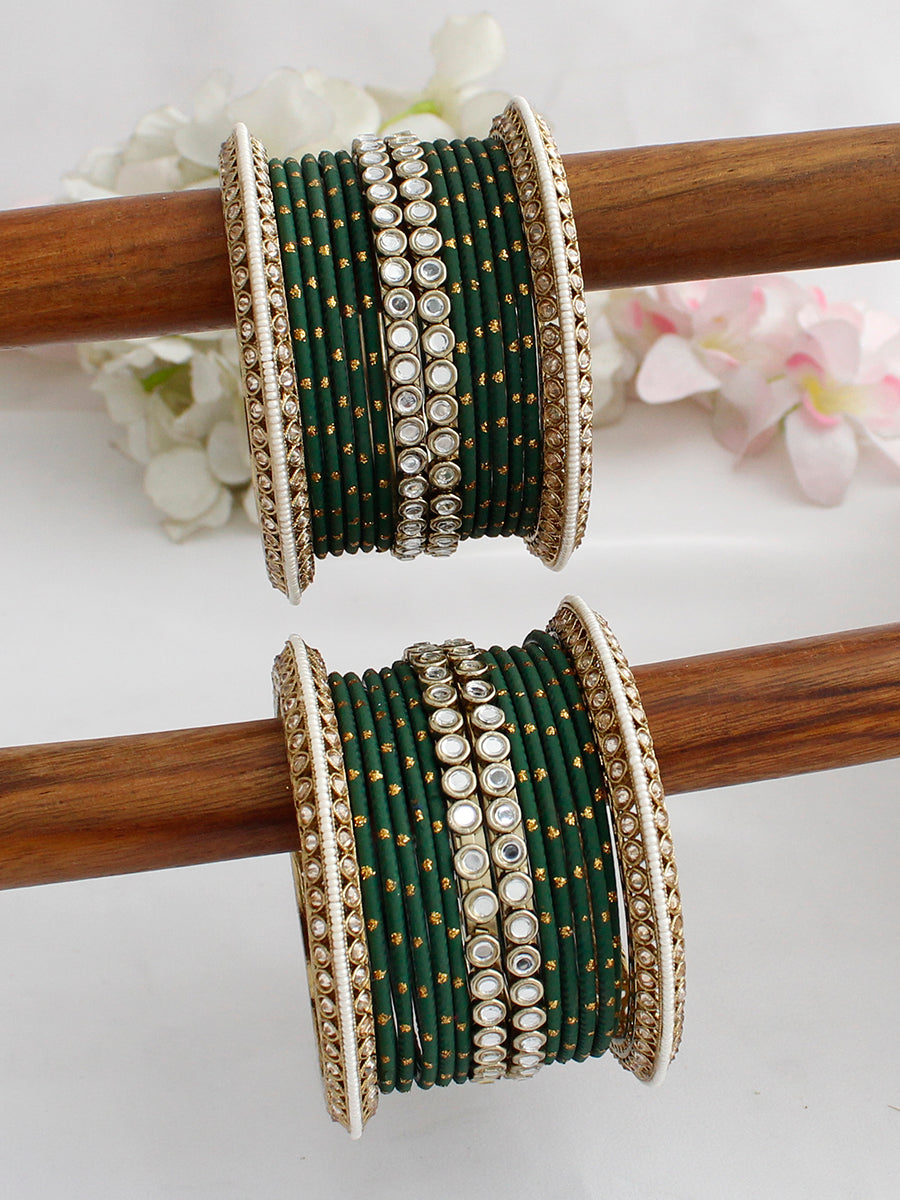 Ishana Bangle Set / Stack-Green