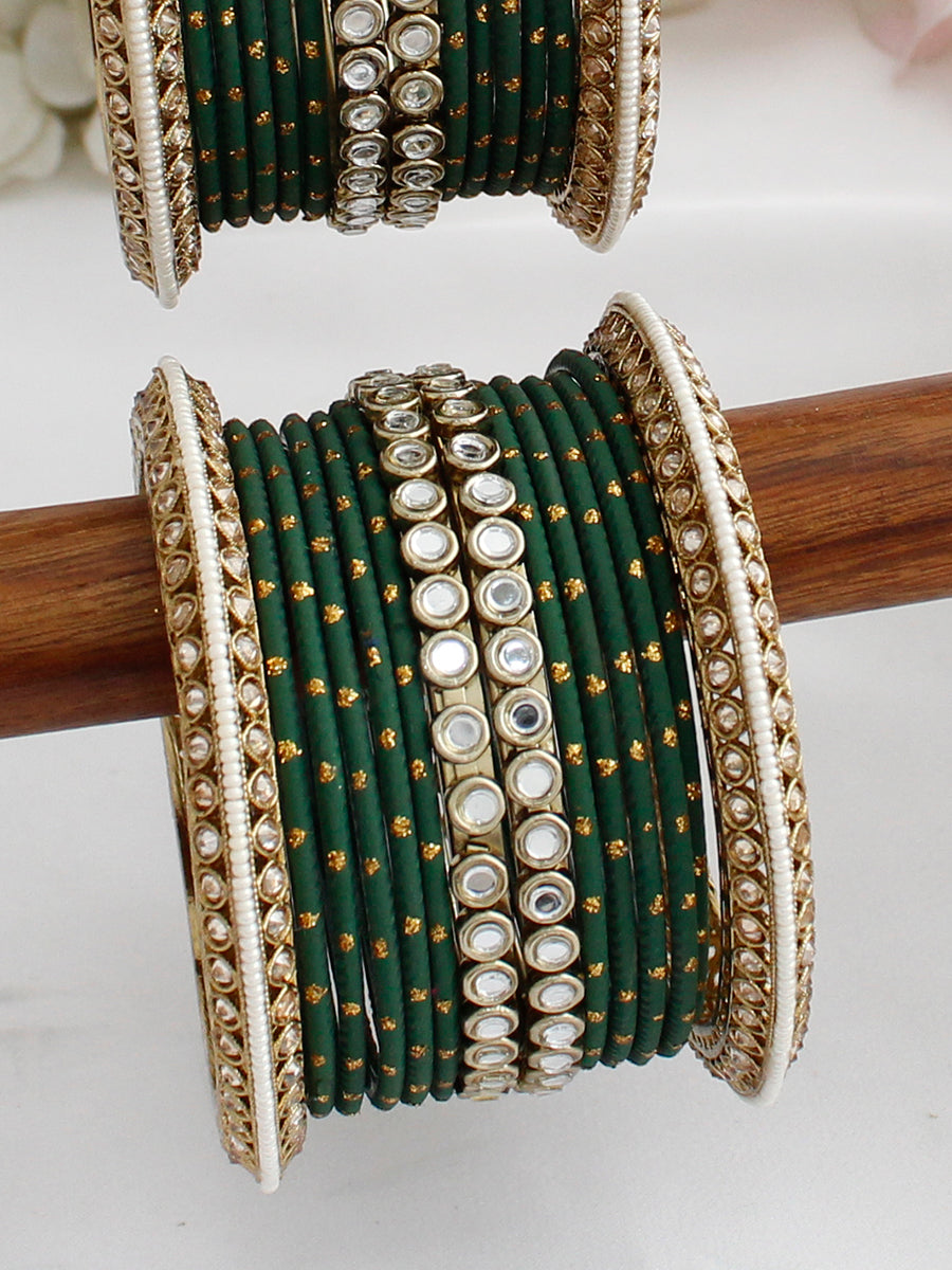 Ishana Bangle Set / Stack-Green
