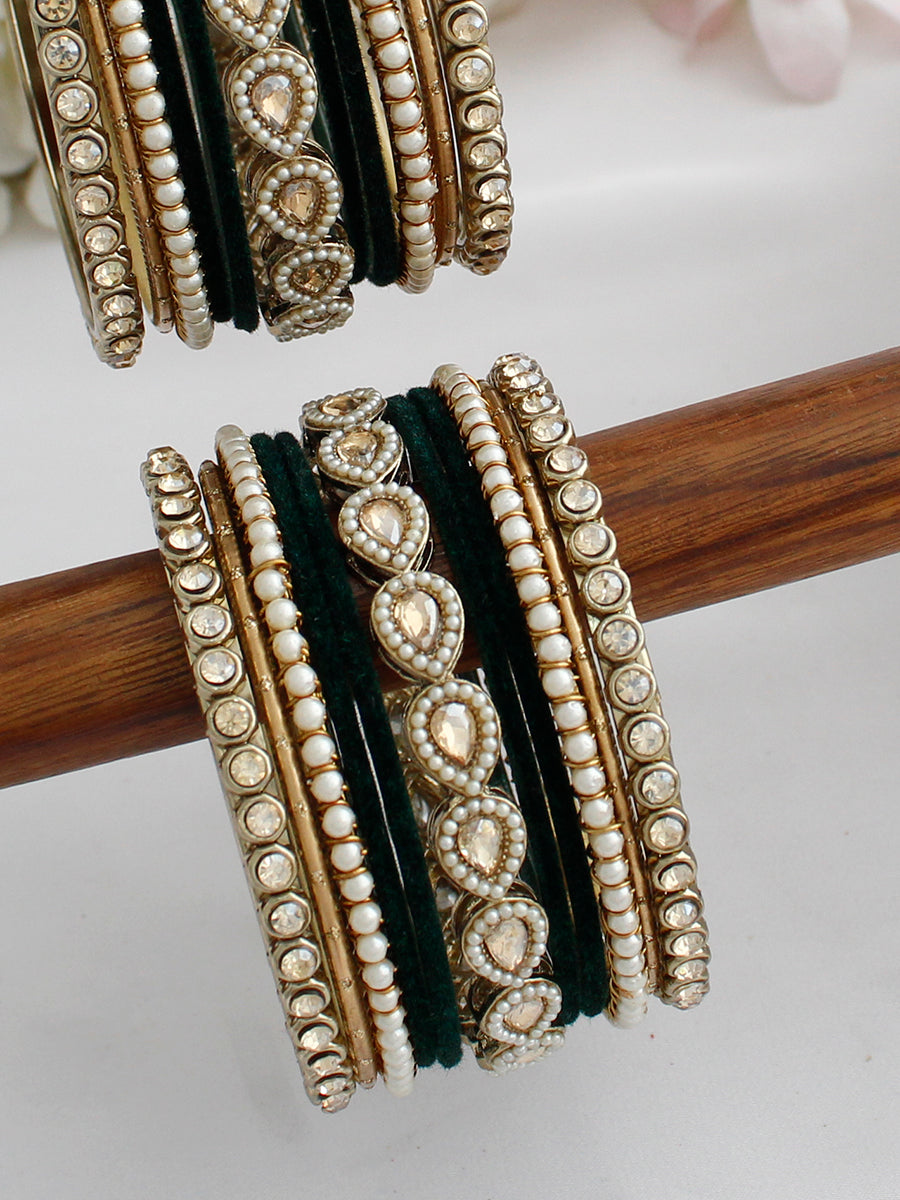 Lekha Bangle Set / Stack-Green