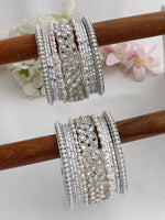 Yasmin Bangle Set-Silver