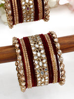 Ridhvi Bangle Set / Stack-Maroon