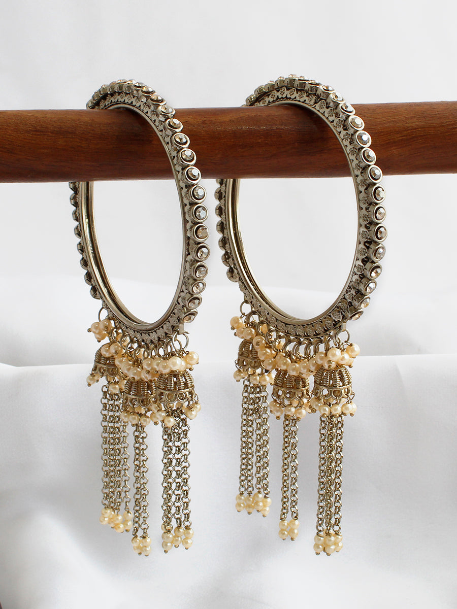 Nivika Jhumki Bangle Set-Gold