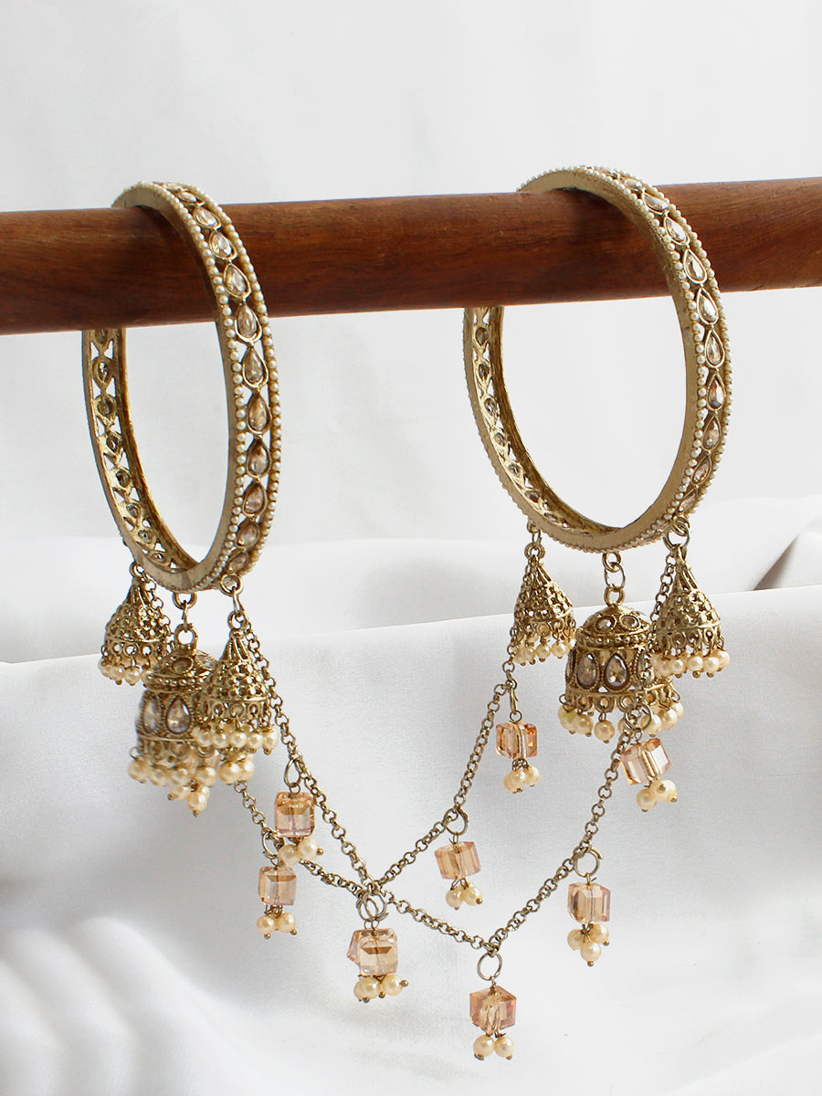 Shairy Jhumki Bangle Set-Gold