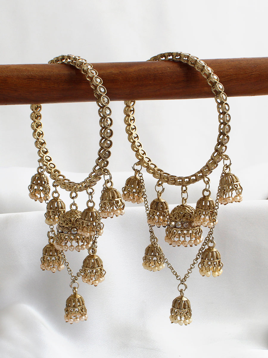 Drisha Jhumki Bangle Set-Gold