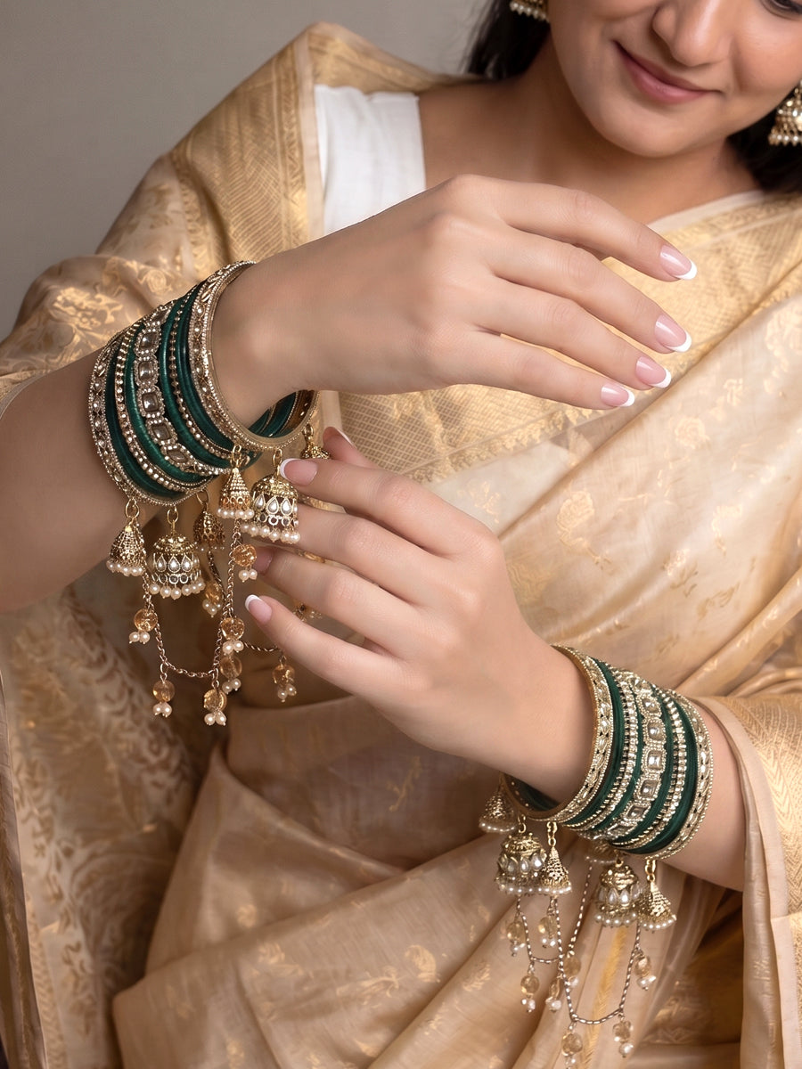 Anaya Bangle Set / Stack-Green
