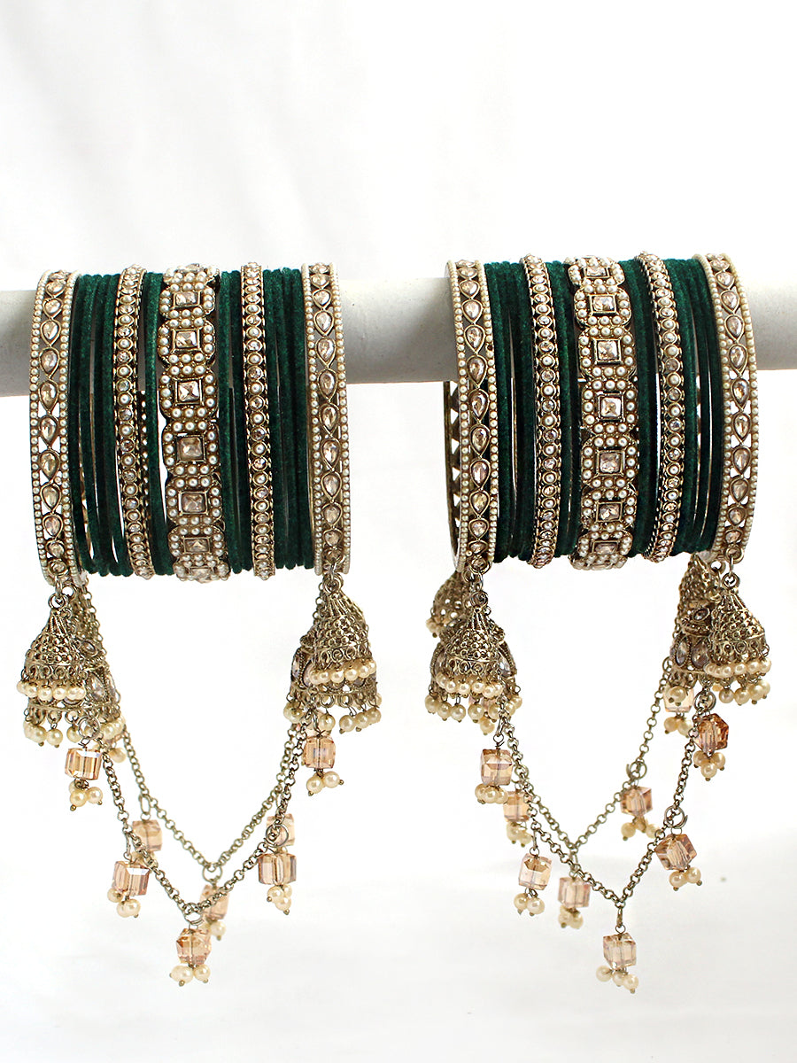 Anaya Bangle Set / Stack-Green