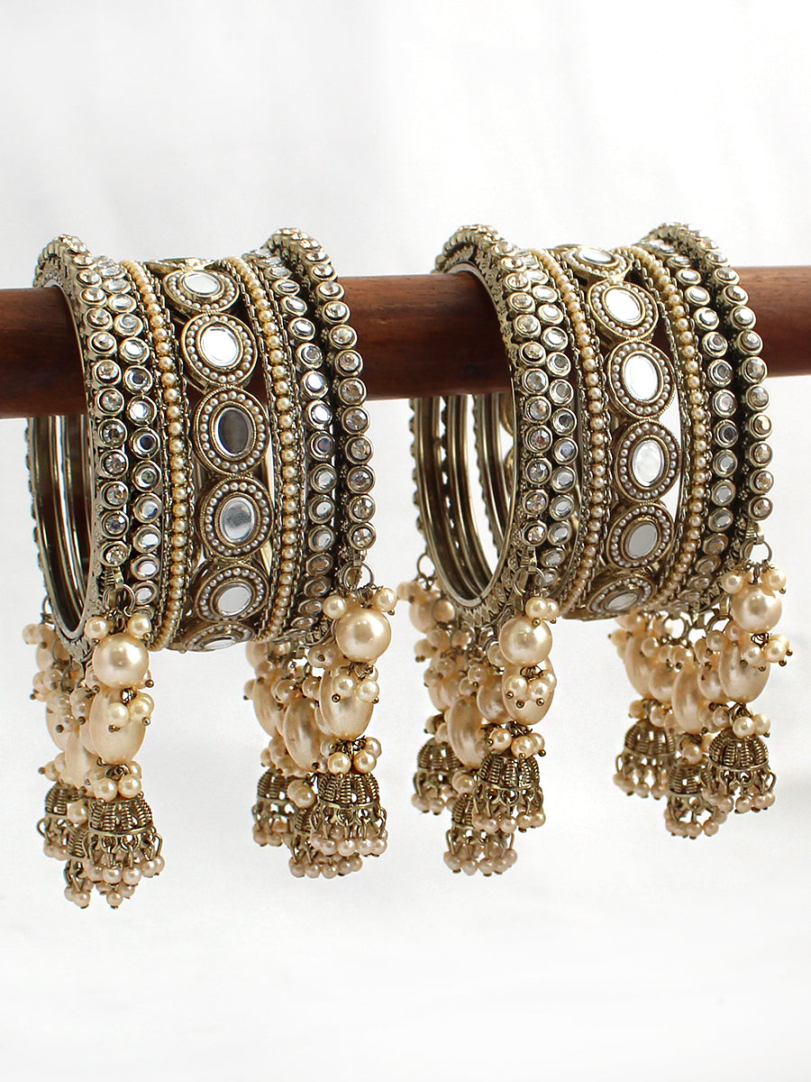 Minal Mirror Bangle Set / Stack-Gold