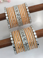 Himangi Bangle Set / Stack-Peach