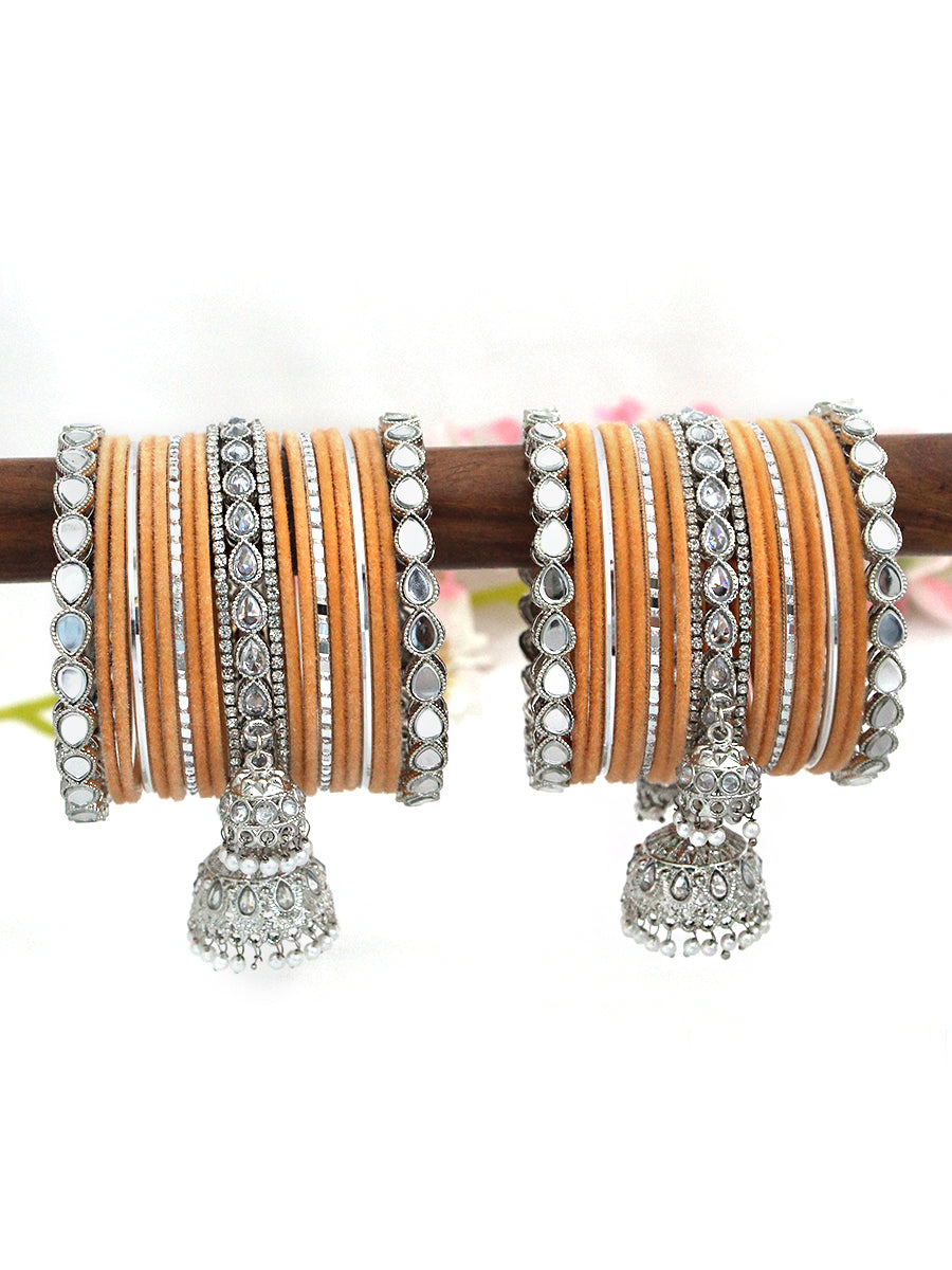 Sumona Bangle Set / Stack-Peach