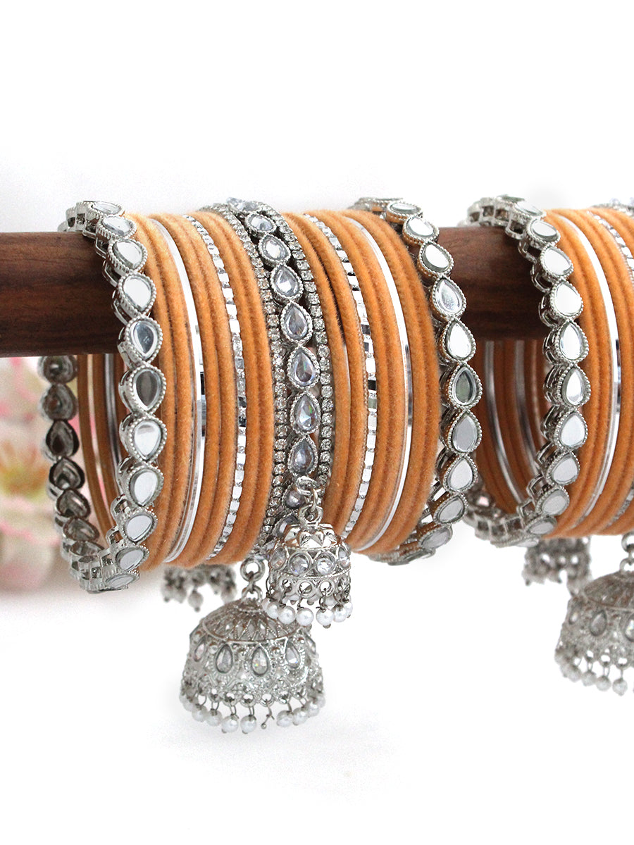 Sumona Bangle Set / Stack-Peach