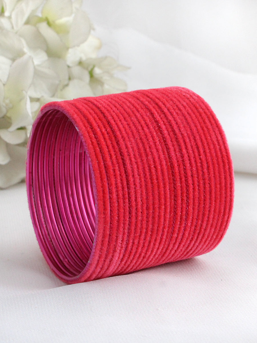 Dhaani Kids Bangle Set-Dark Pink
