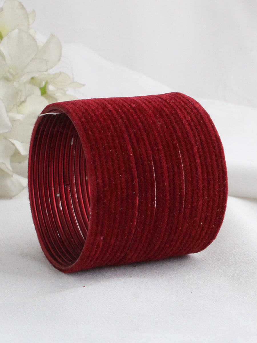 Dhaani Kids Bangle Set-Maroon