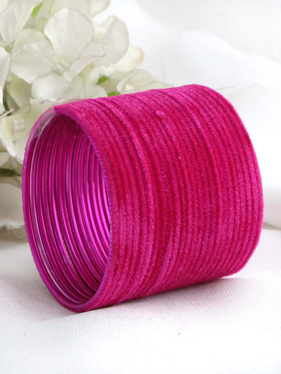 Dhaani Kids Bangle Set-Hot Pink