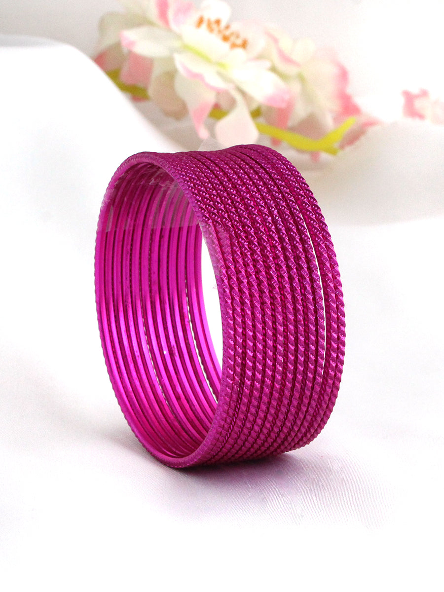 Veda Bangle Set-Hot Pink