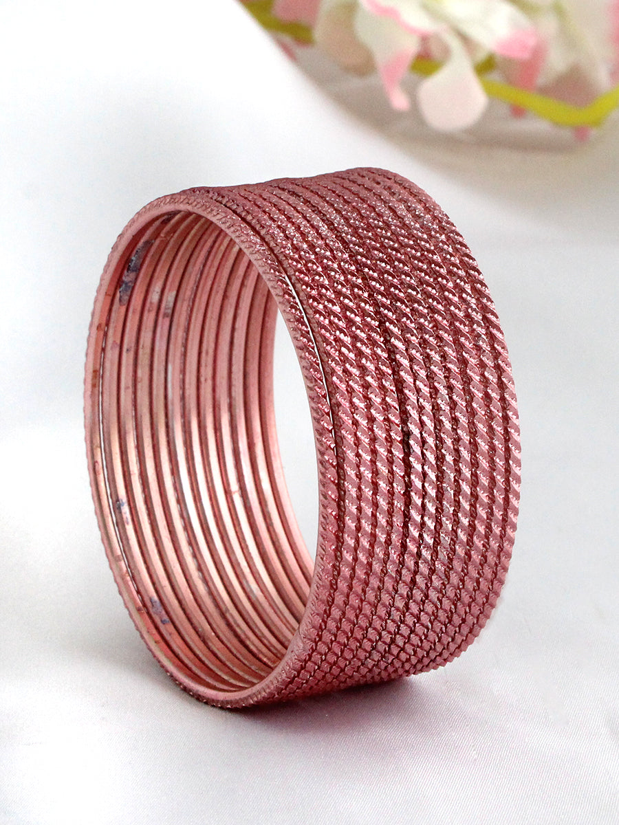 Veda Bangle Set-Peach