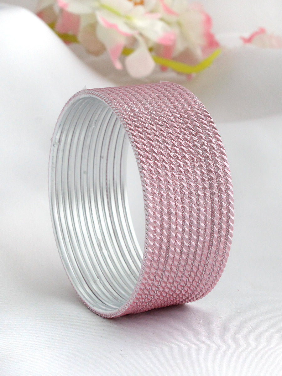 Veda Bangle Set-Pink