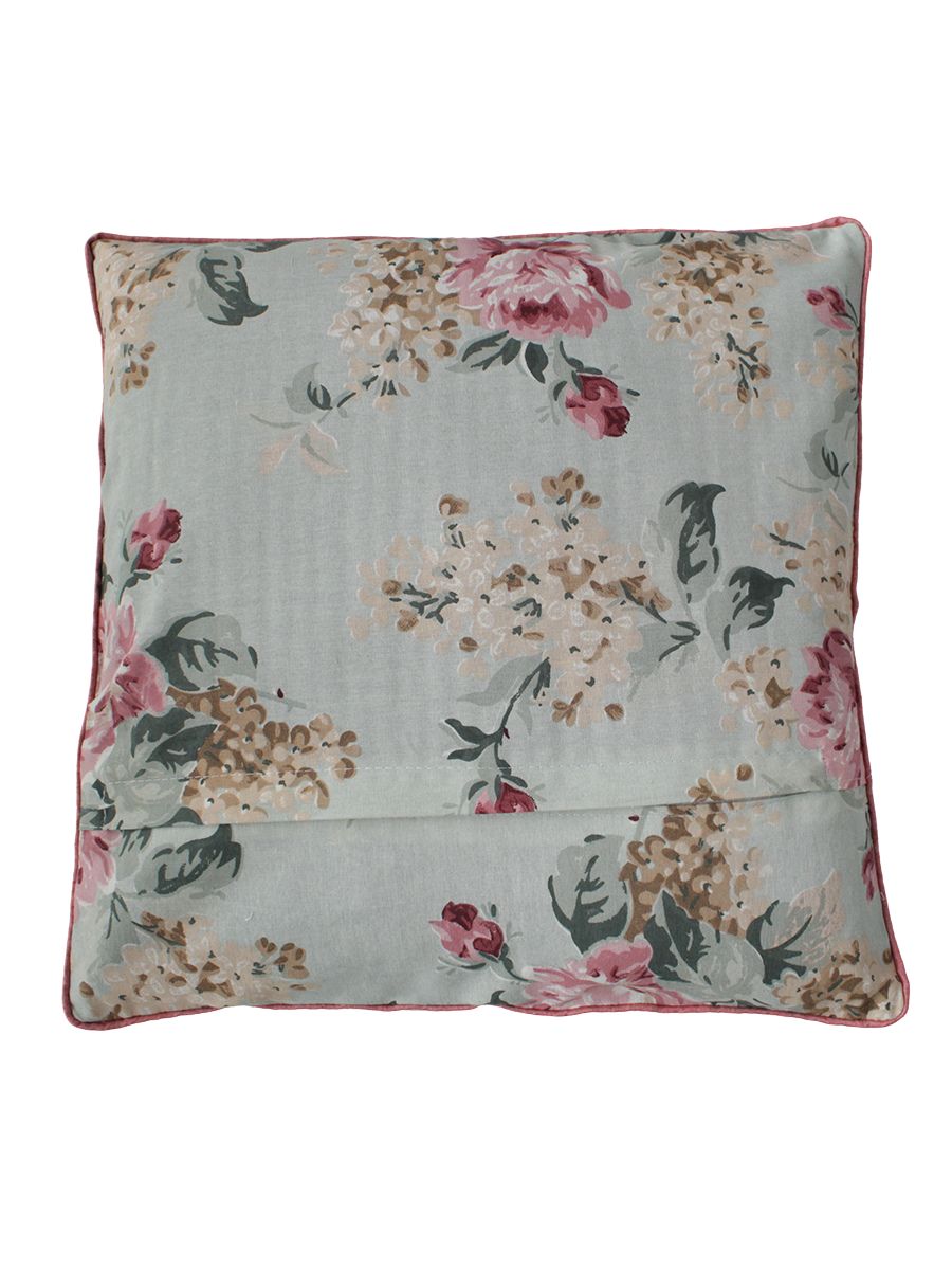 Mint Blossom Hand Block Print Cushion Cover-Set of 5-Mint Green