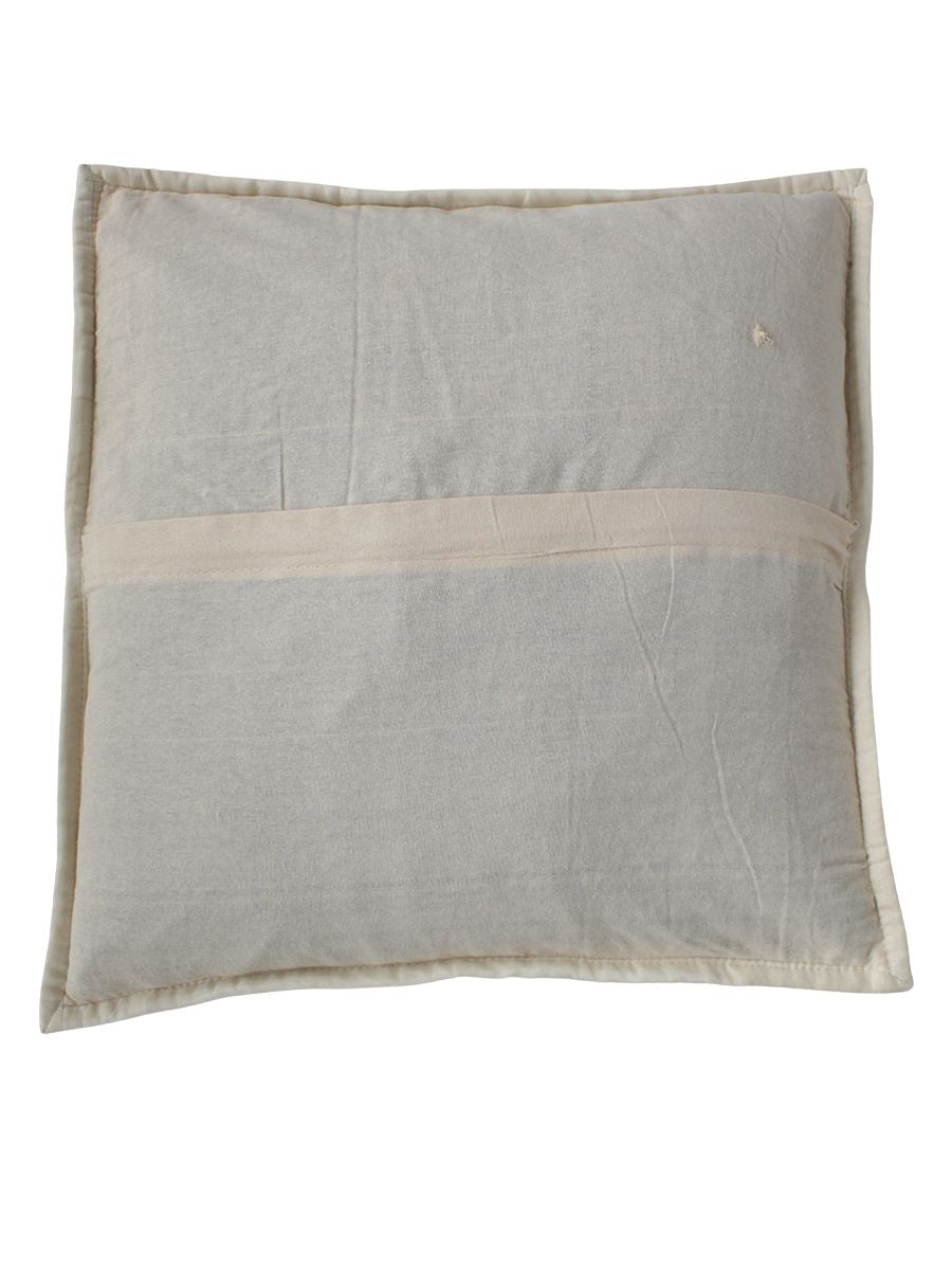 beige pillow with beige stripe on a white background