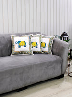Handcrafted Royal Elephant Decor Cushion Cover-Set of 5
