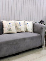 Blue Orchid Hand Block Cushion Covers – Set of 5-Blue