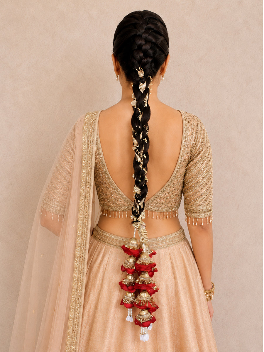 Manpreet Floral Paranda Decorative Punjabi Parandi for Festive Styling-Maroon