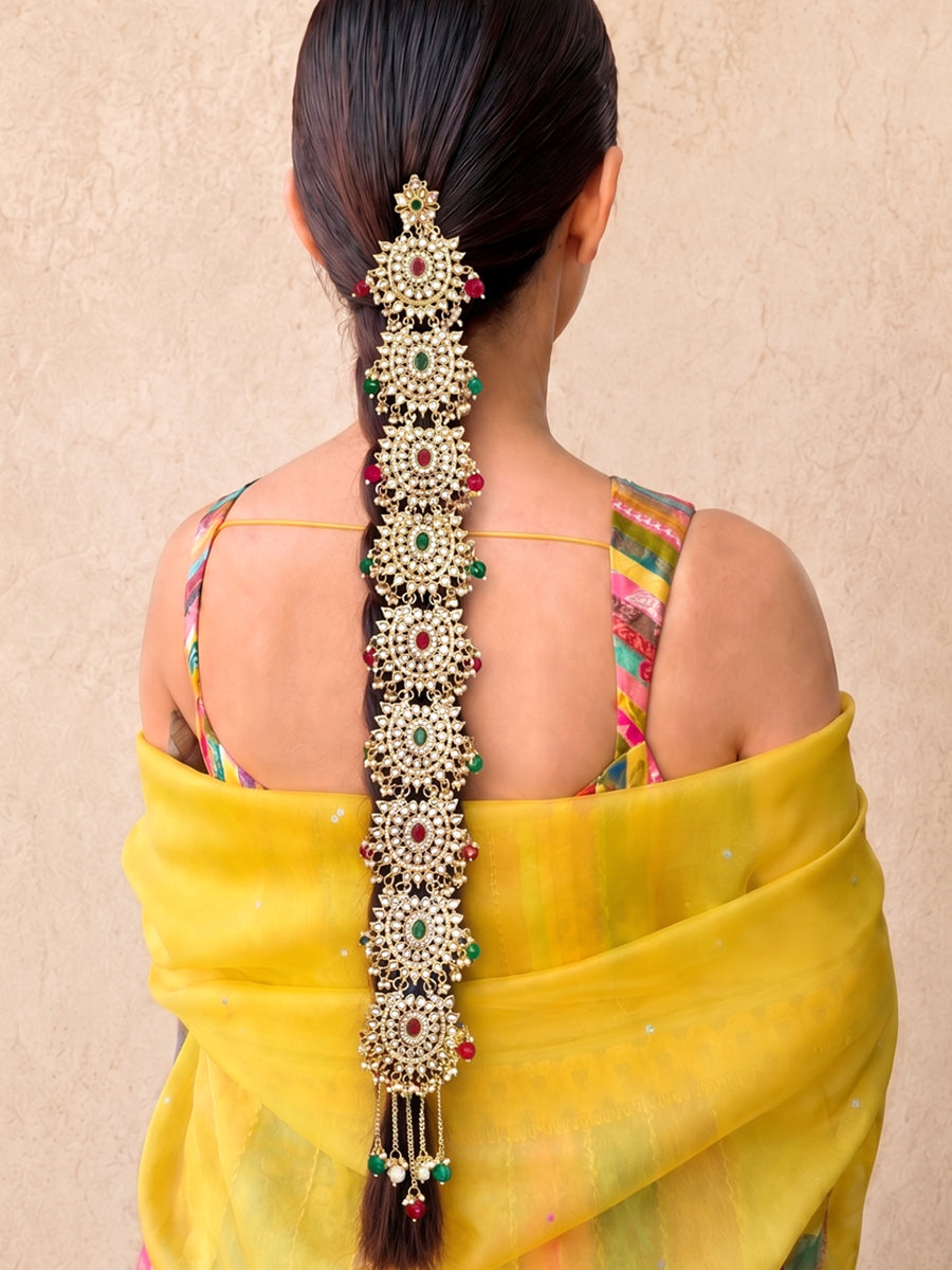 Vishali Hair Accessory / Choti-Maroon / Green