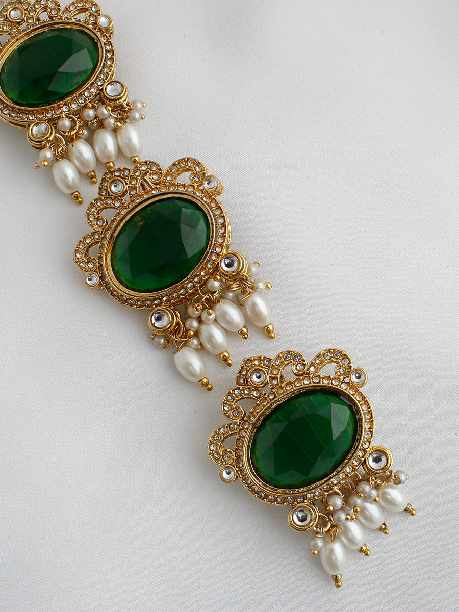 Ritvika Hair Accessory / Braid Pin Set-Green 