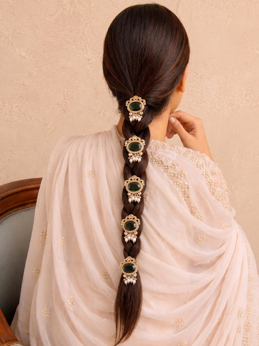 Ritvika Hair Accessory / Braid Pin Set Indian Bridal Hair Accessories | Fast Worldwide Shipping I