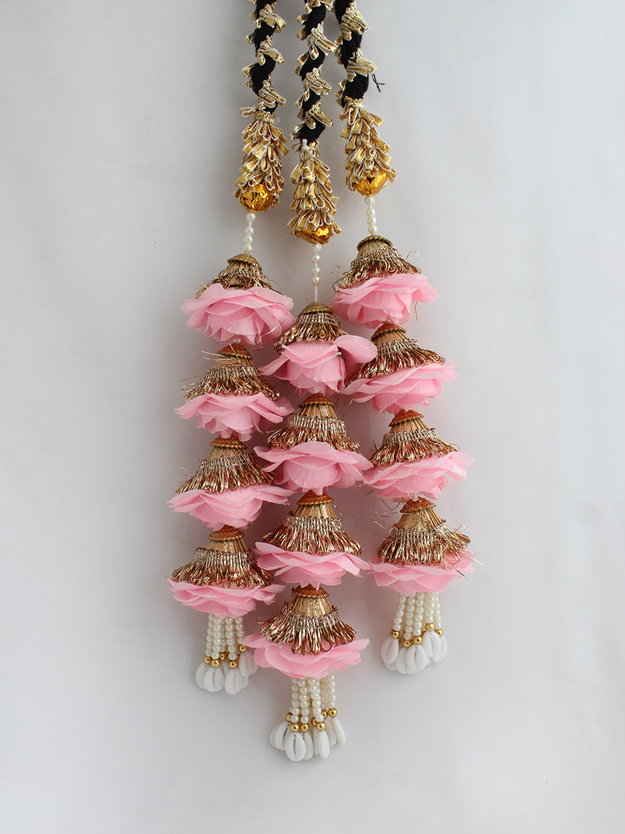 Manpreet Floral Paranda Decorative Punjabi Parandi for Festive Styling-Pastel Pink