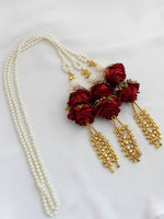 Avneet Floral Paranda Punjabi Wedding Hair Accessory with Worldwide Delivery-Maroon