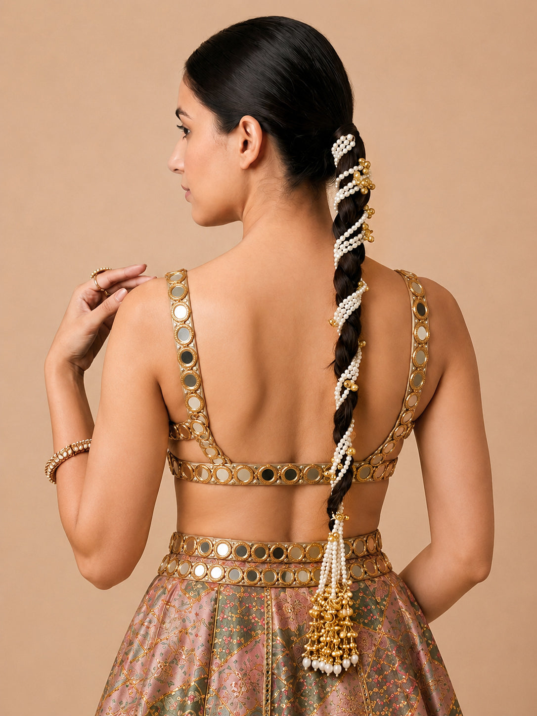 Manreet Paranda Indian Hair Parandi with Fast International Shipping-Gold