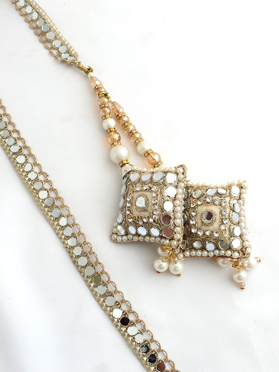 Takshi Wrap Parandi Paranda Punjabi Parandi for Bridal & Festive Wear - Antique gold 