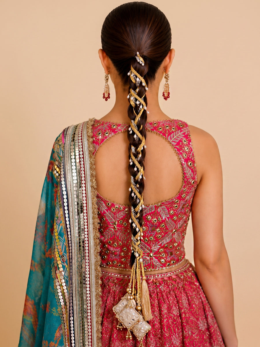 Ishani Warp Parandi / Paranda Traditional Punjabi Hair Parandi for Weddings-Gold
