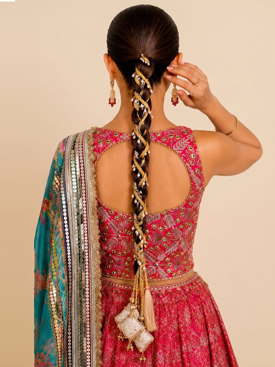 Ishani Warp Parandi / Paranda Traditional Punjabi Hair Parandi for Weddings-Gold