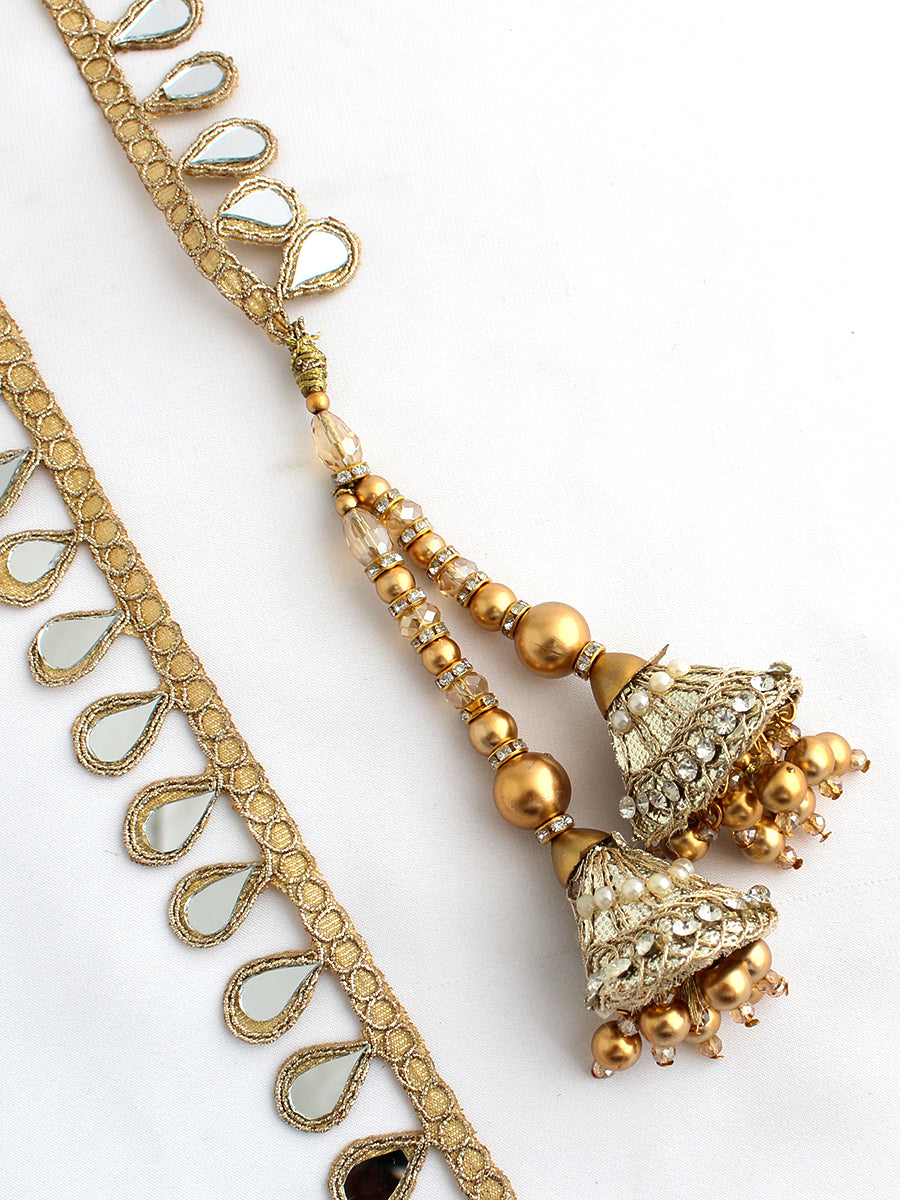 Avira Parandi Paranda Handmade Indian Parandi for Mehndi Functions-Gold