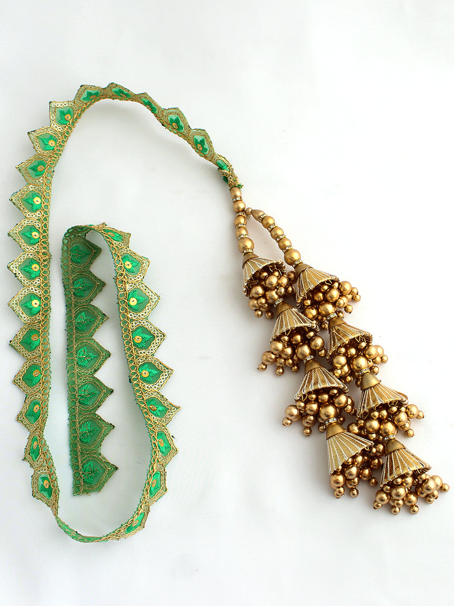 Gurleen Wrap Parandi / Paranda Ethnic Indian Parandi | Ready-to-Ship Inventory-Green