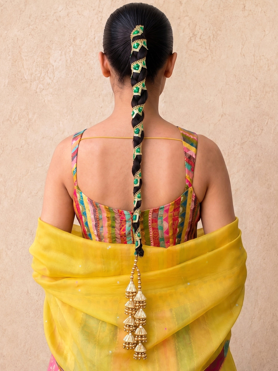 Gurleen Wrap Parandi / Paranda Ethnic Indian Parandi | Ready-to-Ship Inventory-Green
