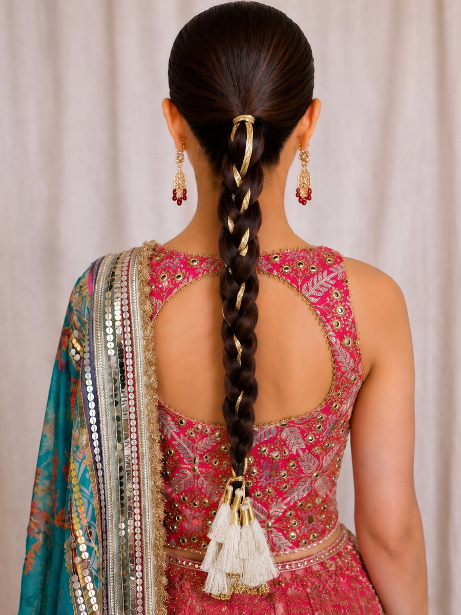 Ahanvi Parandi / Paranda for Short Hair-Ivory