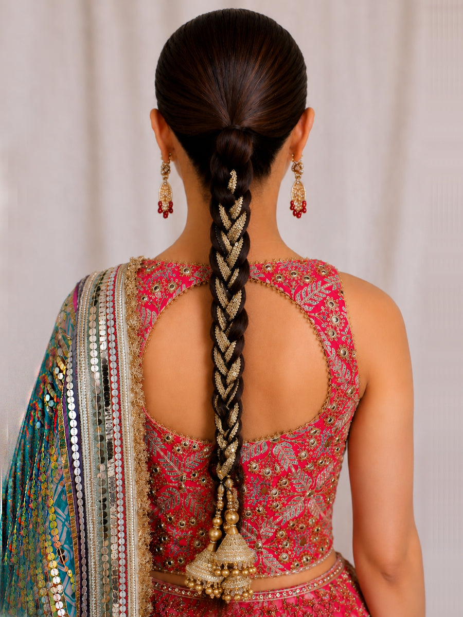 Savira Parandi / Paranda Handmade Bridal Parandi for Mehndi & Sangeet-Antique Gold